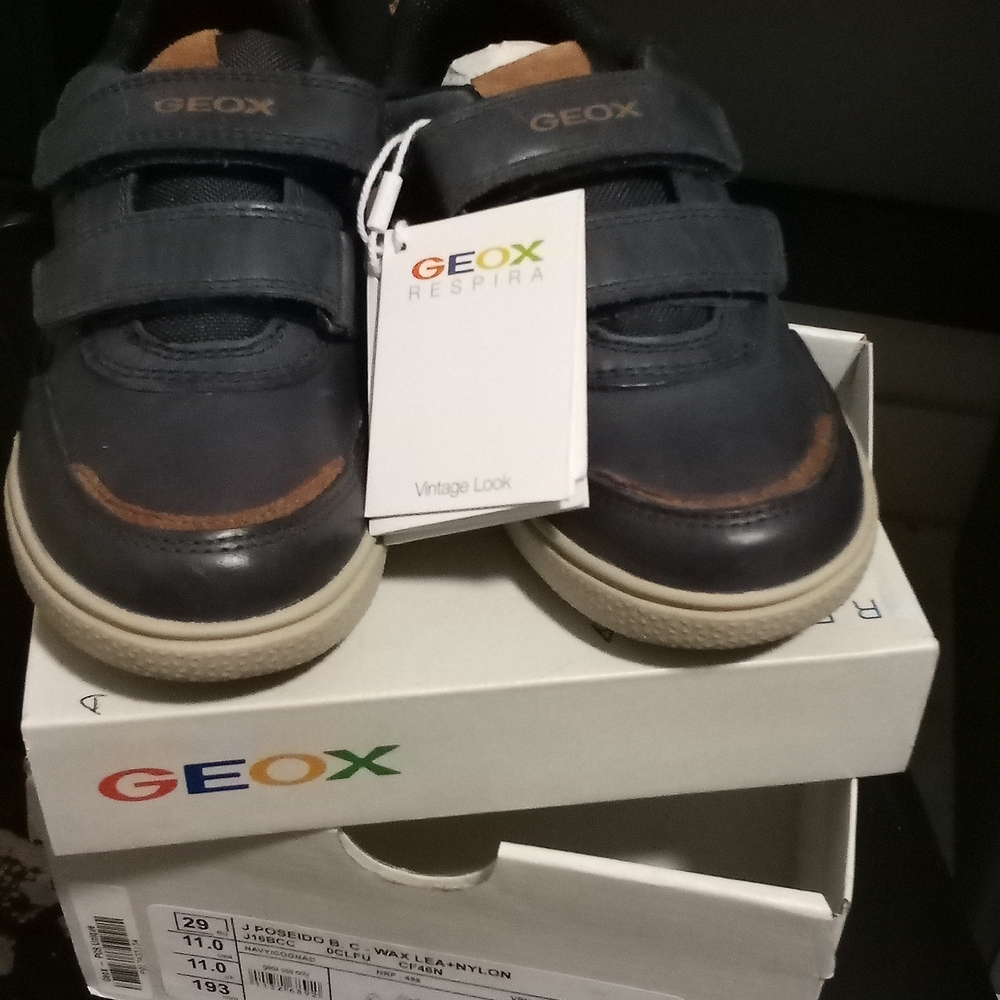 Geox Blue and Brown Sneakers with Breathable Sole Technology